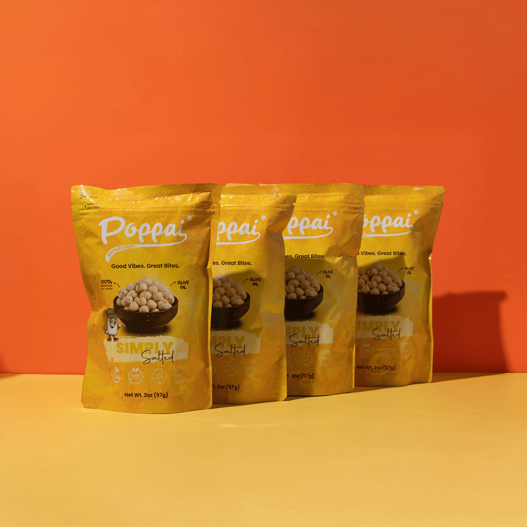 Poppai Simply Salted Pack of 4 side